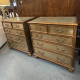 PAIR Theodore Alexander Eglomise Gilt & Silver Chests 33x19x35.5