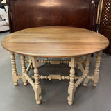 Antiqued Walnut Dbl Gate Leg Table 24"W to 62"D x 30"H