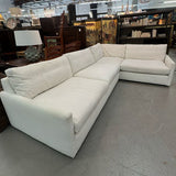 Arhaus Kipton Lg Plush Linen Nomad Snow 3-Pc Sectional 135X88x44D; 159" Dia