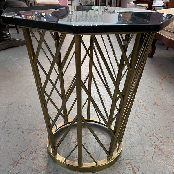 Black Marble Side Table 22x24