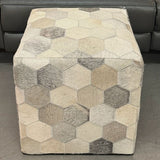 Surya Cowhide Cube Ottoman 18x18x18