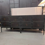 Butler Owen Industrial Chic 4-Door Metal Console Cabinet 76x20x31