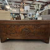 Early 19thC Chinese Carved Camphor Chest by The Original Majestic Co. Hong Kong