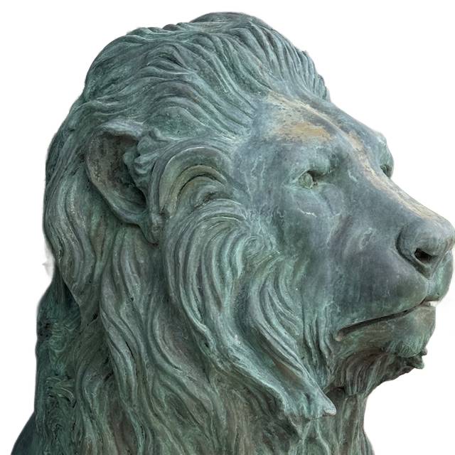 PAIR Gorgeous 350lb Life-Size Patinaed Bronze Lions 44"Hx20"Wx42"L