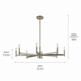 Kichler Erzo 8-Lt Satin Nickel Chandelier 36"Dia 9.25"H