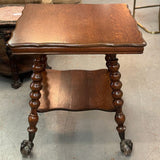 Antique Tiger Oak Ball & Claw Side Table 28x28x30