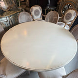 60" Bernhardt Mirabelle Dining Table W/6 Rest. Hardware French Cane Back Chairs