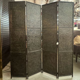 Solid Hammered Metal 4-Panel Room Divider 72x84