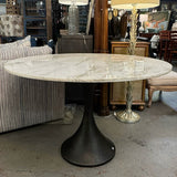 Gabby Cortez White Marble Top/Metal Base Tulip Table 48" DiaX31.5"H