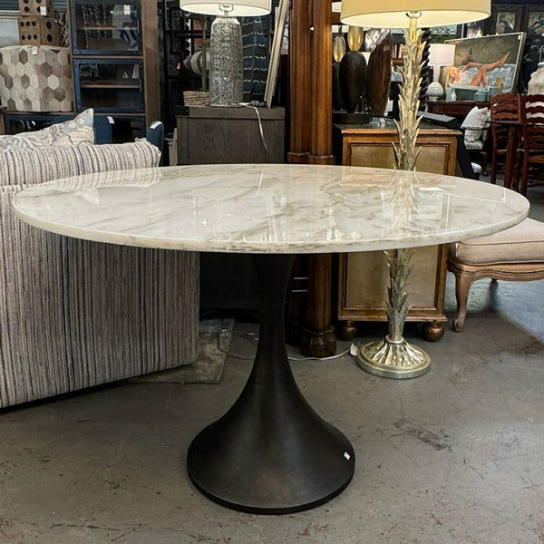 Gabby Cortez White Marble Top/Metal Base Tulip Table 48" DiaX31.5"H