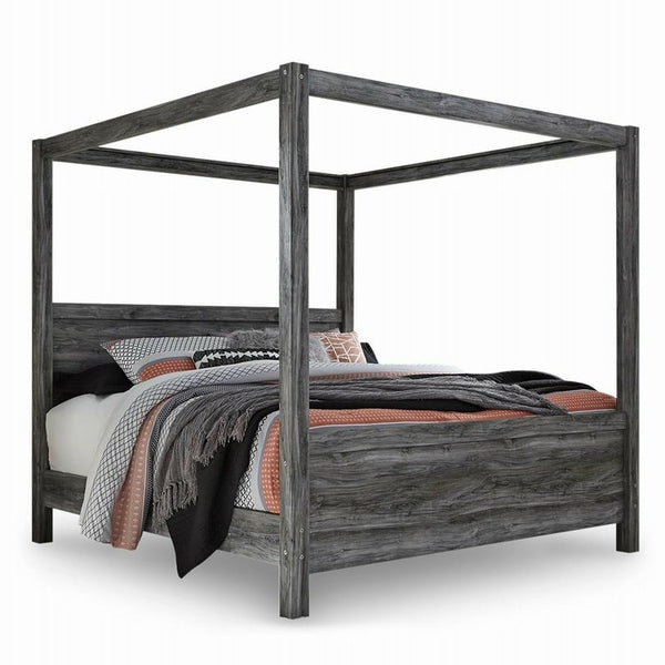 King Baystorm Poster Bed W/SRs/Canopy/Slats 81x85x79
