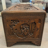 Early 19thC Chinese Carved Camphor Chest by The Original Majestic Co. Hong Kong