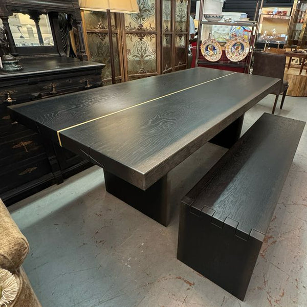 Arhaus Mihaela Vin Rosu Table & Bench 84x39.5x30