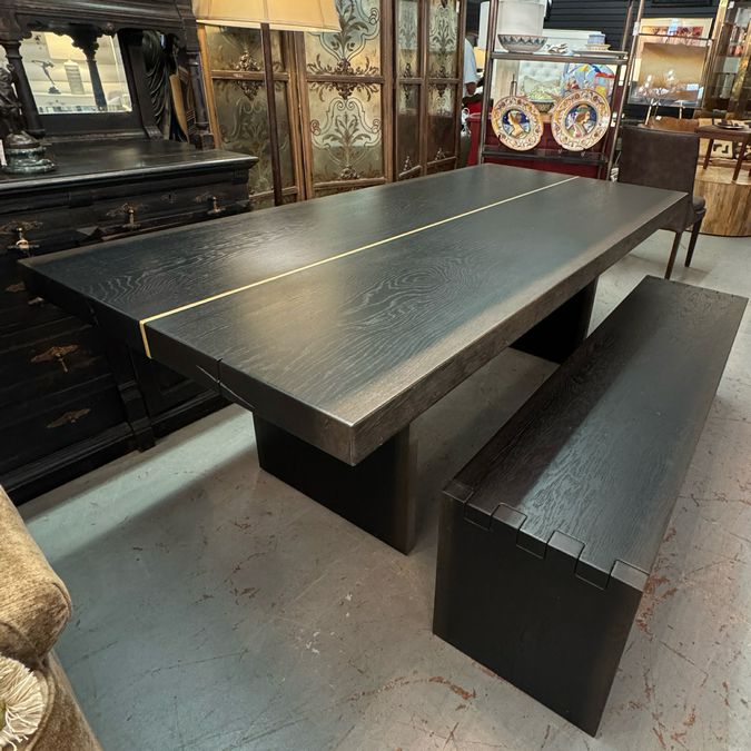 Arhaus Mihaela Vin Rosu Table & Bench 84x39.5x30