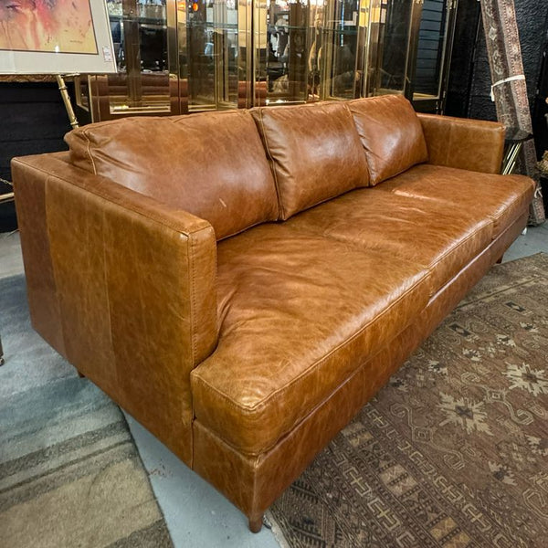 Weir's Saddle Leather Modern Sofa 80x36x31