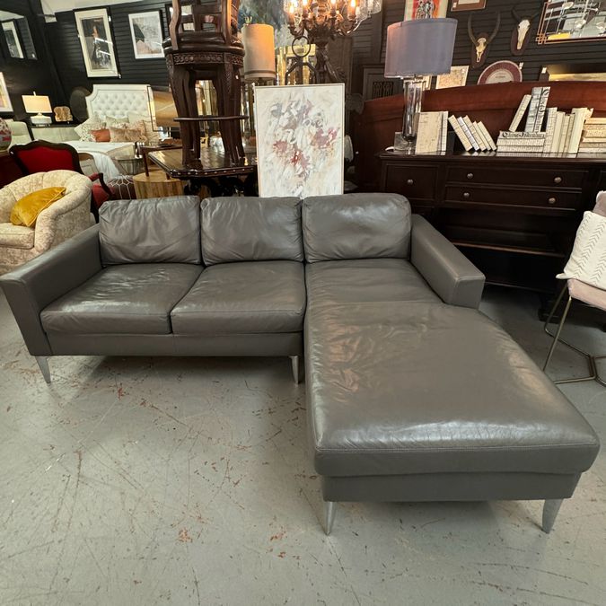 Cantoni American Leather Gray 2-Pc Sectional 84"L