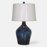 27104 Lamone Blue Glass Table Lamp 31"H