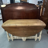 Antiqued Walnut Dbl Gate Leg Table 24"W to 62"D x 30"H