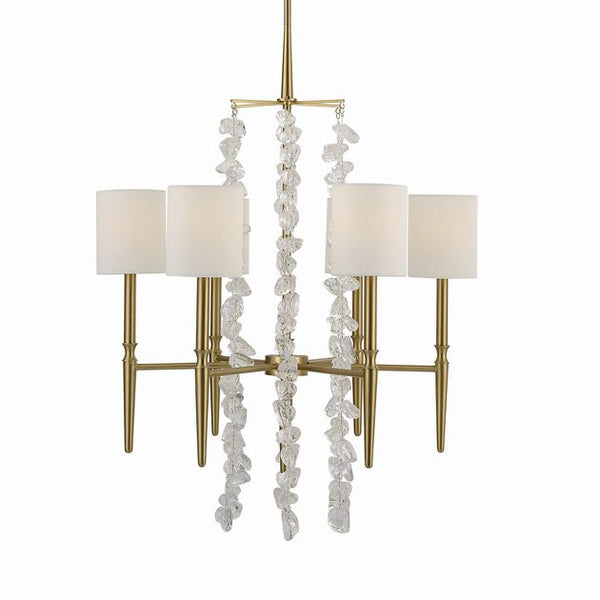 Uttermost Waterfall 6-Lt Chandelier 37Hx28D w/42" Sectioned Rods