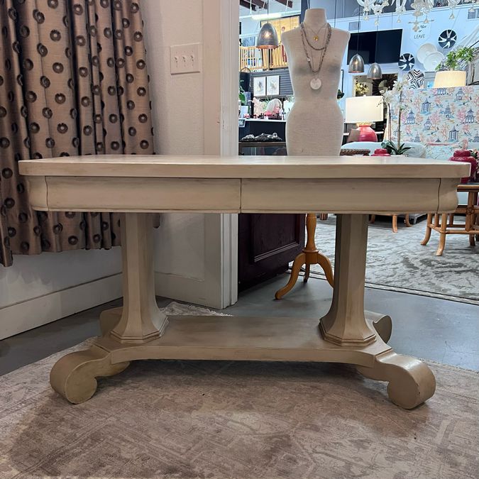 1930's Painted Library Table/Desk 48x30x29