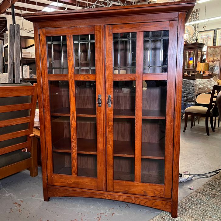 Vintage Arts & Crafts Stickley Style Bookcase 49.5x19x62