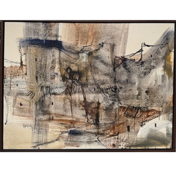 Original Abstract European Village Oil Painting By Gino Hollander 41x31