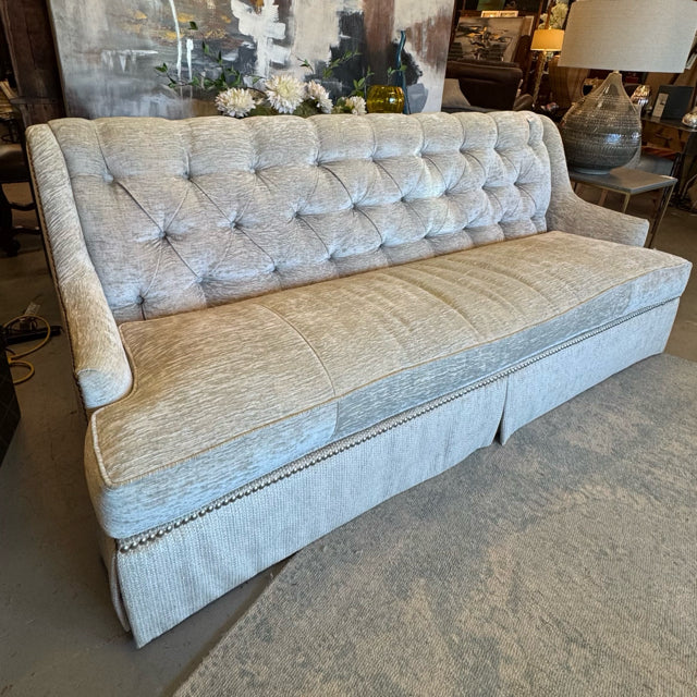 Custom Paul Robert Tufted-Back Skirted Sofa 84x36x35.5  FINAL SALE