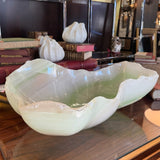 Lg Curvy Green Onxy Bowl 22x14.5