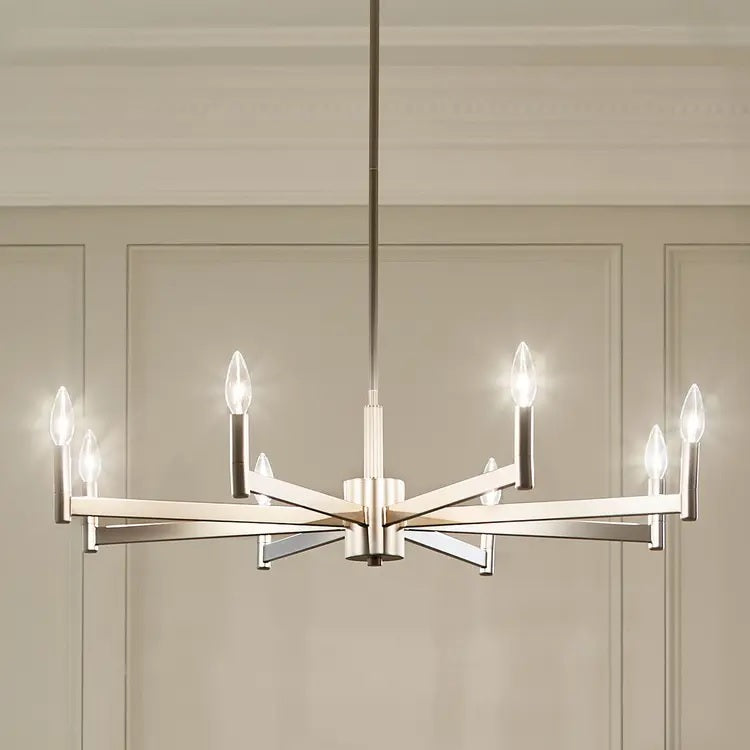 Kichler Erzo 8-Lt Satin Nickel Chandelier 36"Dia 9.25"H