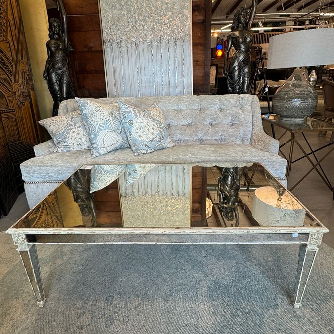 Country French Mirrored Coffee Table 52x30x18.5