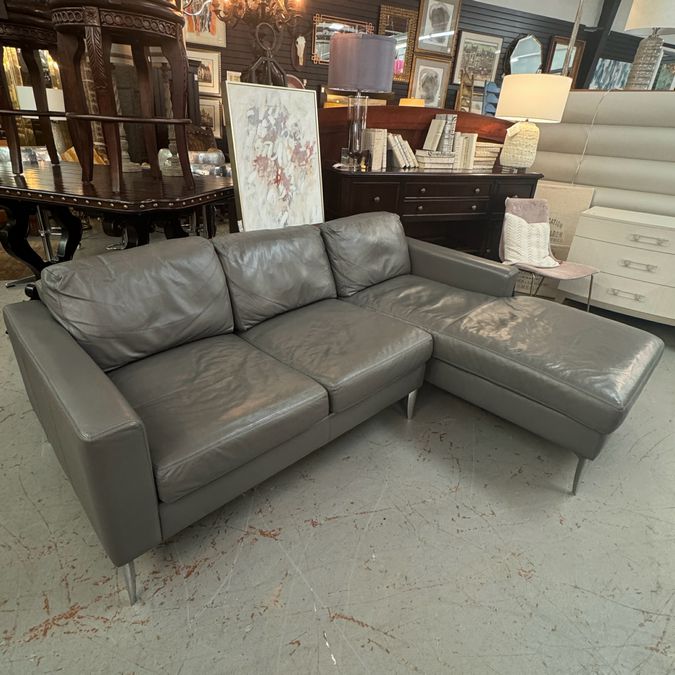 Cantoni American Leather Gray 2-Pc Sectional 84"L