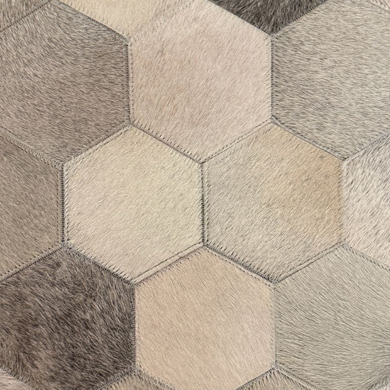Surya Cowhide Cube Ottoman 18x18x18