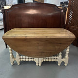 Antiqued Walnut Dbl Gate Leg Table 24"W to 62"D x 30"H