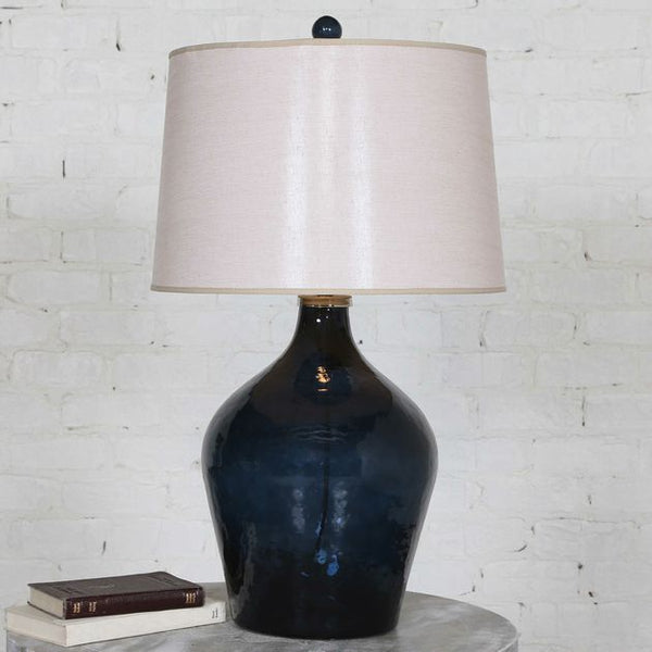 27104 Lamone Blue Glass Table Lamp 31"H