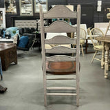 SET/4 Guildmaster Painted Distressed Ladder Back Chairs 24x24x49 AS IS