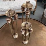 SET/3 John Richard Gold French Tassel Candle Holders 17/21/23"H