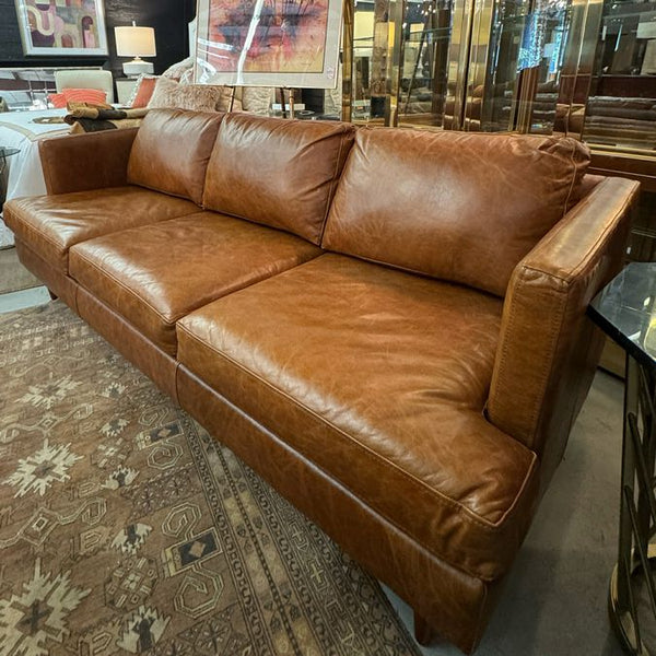 Weir's Saddle Leather Modern Sofa 80x36x31