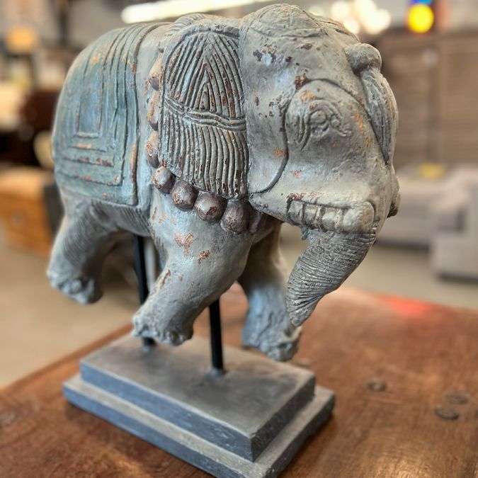 Vintage XL Elephant Sculpture 18.5"H