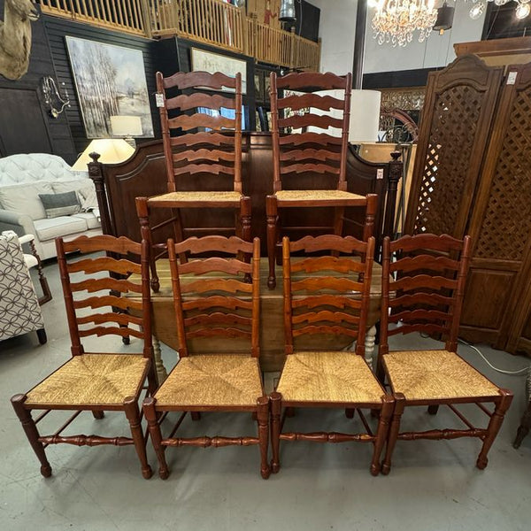 SET/6 Theodore Alexander Oak Jupe II Ladderback Chairs