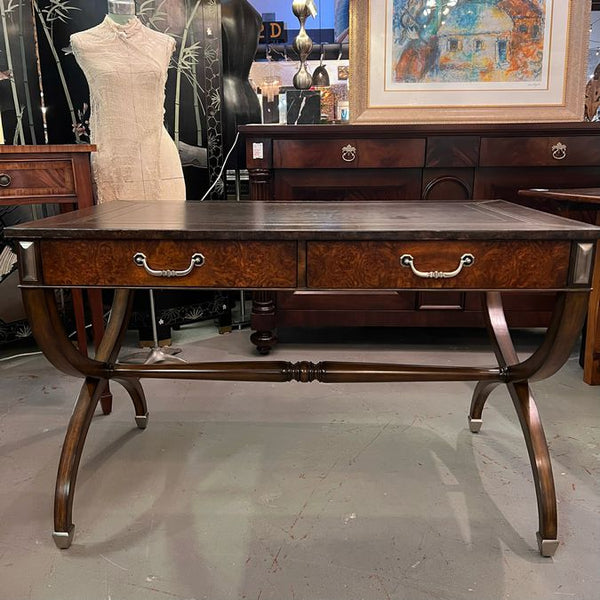Maitland-Smith Leather Top Campaign Style Writing Desk 48x28x30