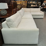 Arhaus Kipton Lg Plush Linen Nomad Snow 3-Pc Sectional 135X88x44D; 159" Dia