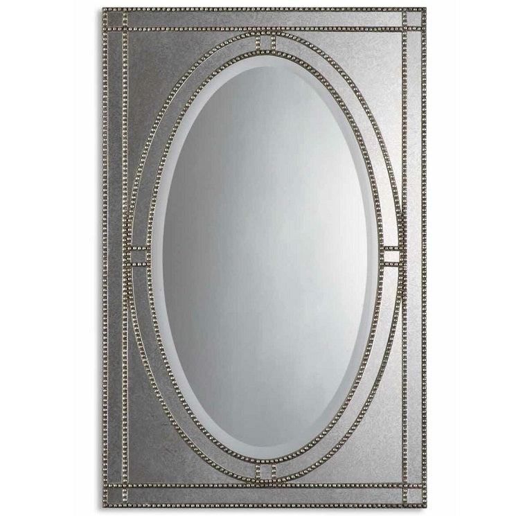 PAIR Uttermost 08055 Earnestine Galvanized Bronze Mirrors 29x44