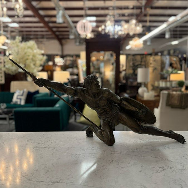 1930 "Gladiator" Bronze Signed By Salvatore Melani 37.5"W x 17"H x 14.5"D