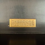 PAIR Theodore Alexander Eglomise Gilt & Silver Chests 33x19x35.5