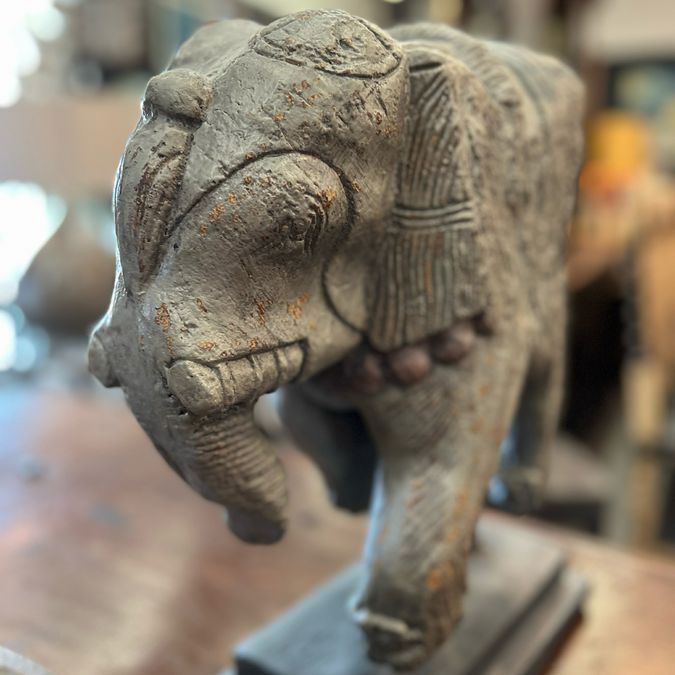 Vintage XL Elephant Sculpture 18.5"H