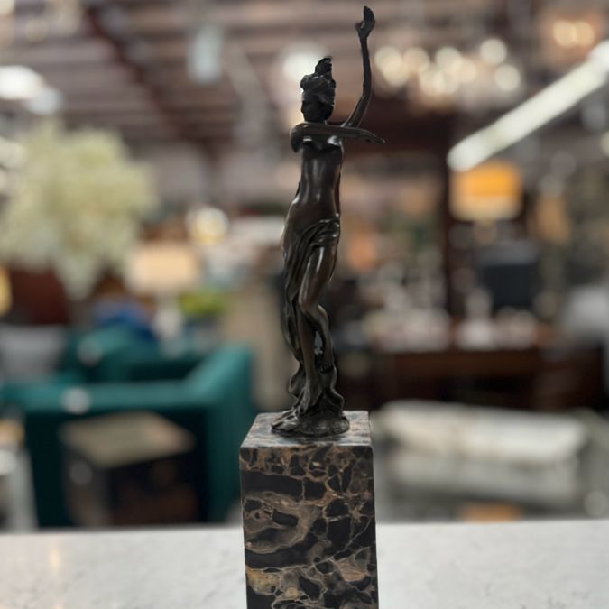 Milo Nude Bronze W/Flowing Drape 3x3x14