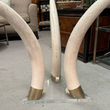 Vintage Lucite Tusk Table W/48" Round Glass 28.5"H