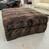 Robert Michael Velvet Ottoman W/Nailhead Trim 40x40x18