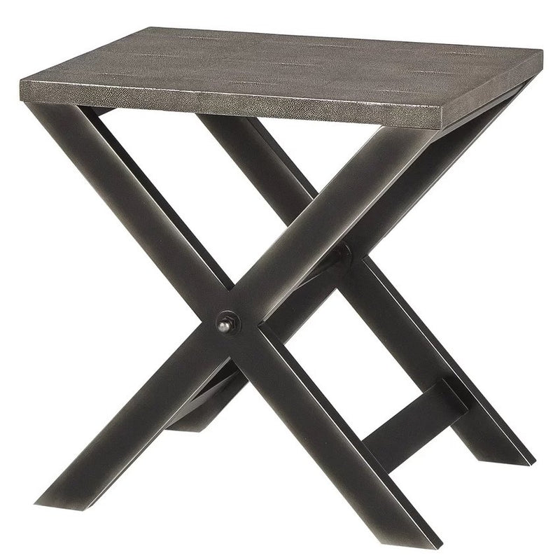 Andrew Martin Faux Shagreen Side Table 24x18x24 AS-IS