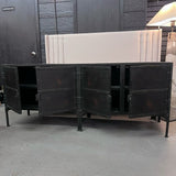 Butler Owen Industrial Chic 4-Door Metal Console Cabinet 76x20x31